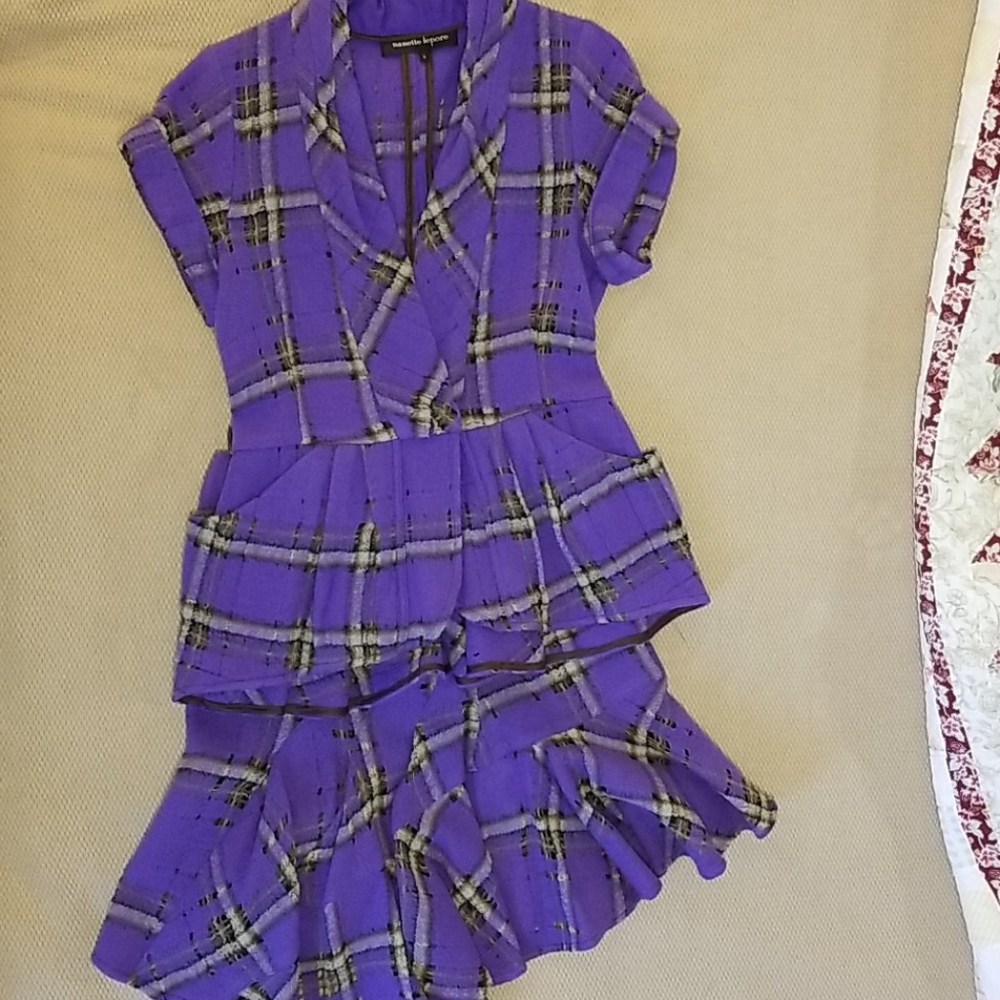 Nanette Lepore wool asymmetrical blazer & skirt 4